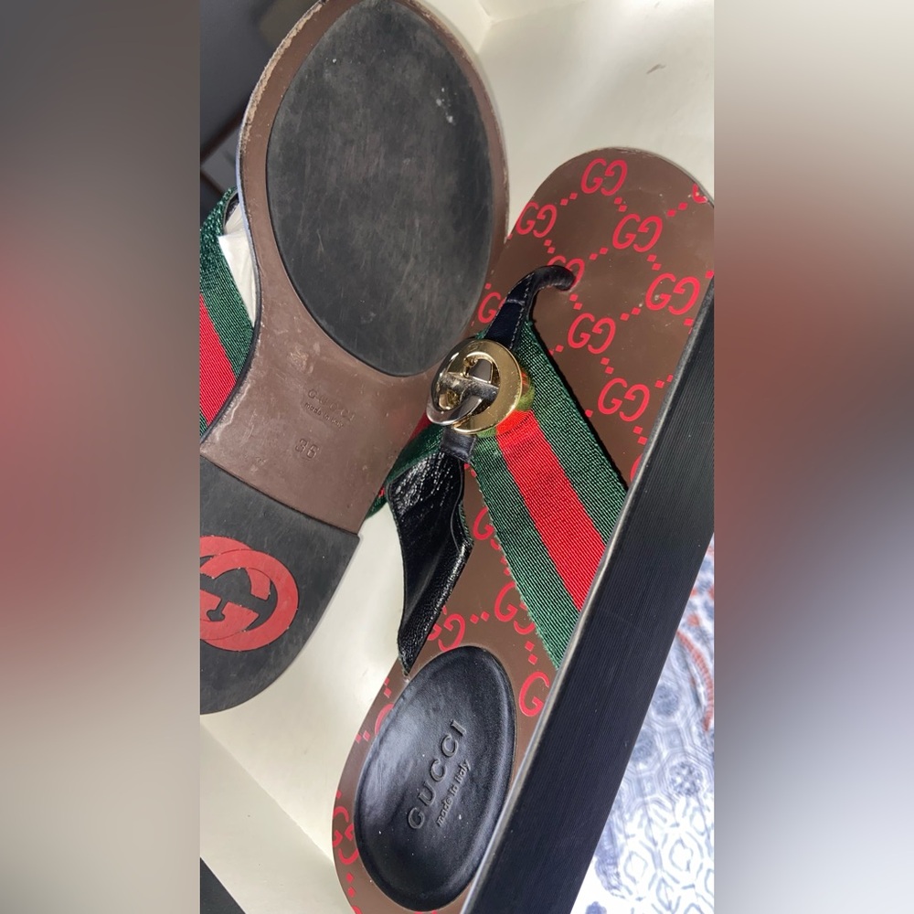 Gucci kika canvas thongs sandals - Picture 5 of 6